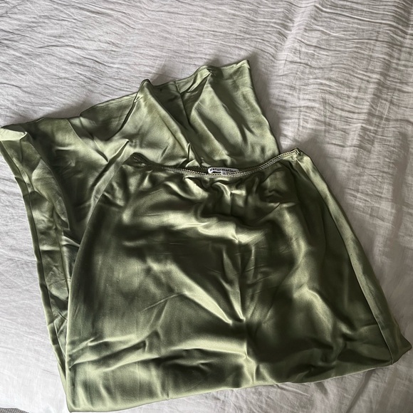 Reformation Layla Green Silk Maxi Skirt - Picture 5 of 5